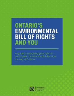 Ontario`s Environmental Bill of Rights and You