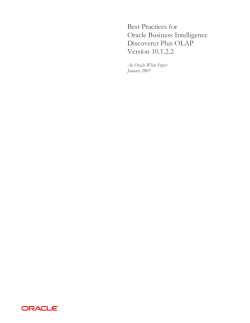 Discoverer Plus OLAP Best Practices