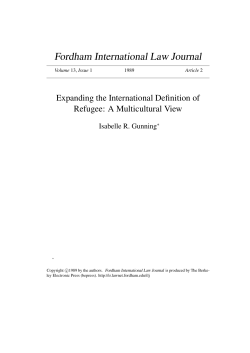 Expanding the International Definition of Refugee: A Multicultural View