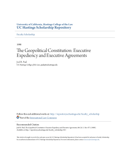 Executive Expediency and Executive Agreements