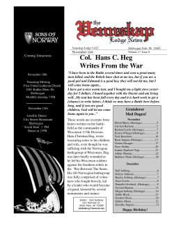 Col. Hans C. Heg Writes From the War