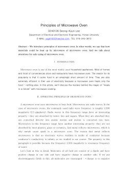 Principles Of Microwave Oven