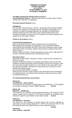 TOWNSHIP OF STRONG COUNCIL MEETING AT 5:30 P.M. ON