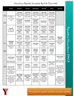 Downtown YMCA Swim Schedule April 16th &ndash; June 30, 2017