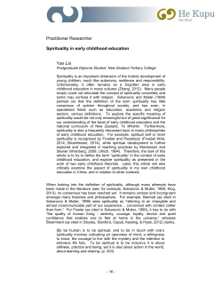 Spirituality in early childhood education