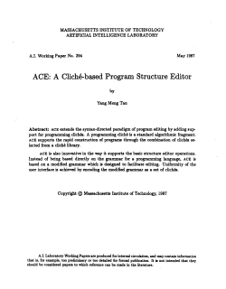 ACE: A Cliche-based Program Structure Editor