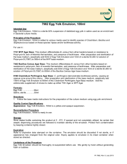 Egg Yolk Emulsion, 100 mL vial, Product Information