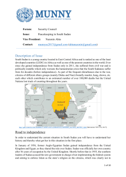 Peacekeeping in South Sudan - Model United Nations of Nyborg
