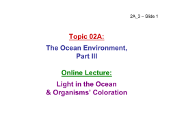 Topic 02A: The Ocean Environment, Part III Online Lecture