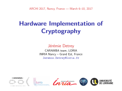 Hardware Implementation of Cryptography - ARCHI 2017