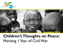 Children`s Thoughts on Peace: Marking 1 Year of Civil War