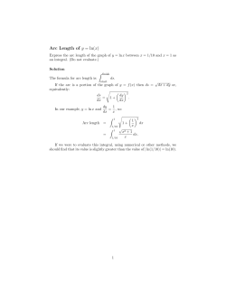 Arc Length of y=ln(x)