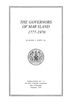 the governors of mar yland 1777-1970