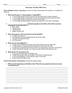 Copyright, USHistoryTeachers.com All Rights Reserved. Name