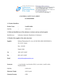 A MATERIAL SAFETY DATA SHEET LEAD(II)IODIDE 1.1 Product