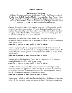 Maundy Thursday The Prayers of the People