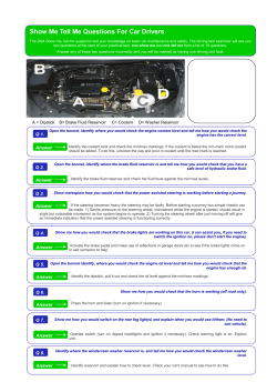 Show Me Tell Me Questions for Car Drivers
