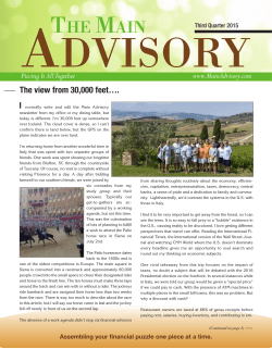 Third Quarter 2015 - Main Advisory, Inc.