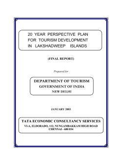 20 YEAR PERSPECTIVE PLAN FOR TOURISM DEVELOPMENT IN