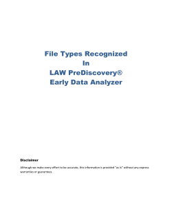 File Types Recognized