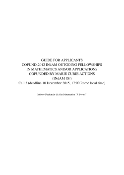 Outgoing - INdAM-DP-COFUND-2015 - Istituto Nazionale di Alta