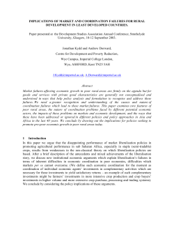 IMPLICATIONS OF MARKET AND COORDINATION FAILURES FOR