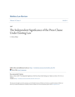 The Independent Significance of the Press Clause Under Existing Law