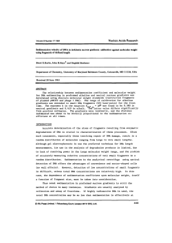 Sedimentation velocity of DNA in isokinetic sucrose gradients