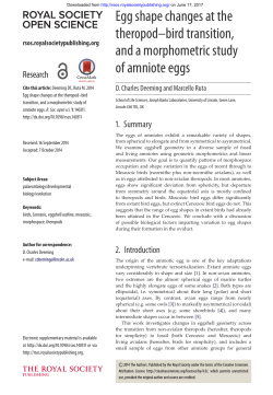 Egg shape changes at the theropod&ndash;bird transition, and a