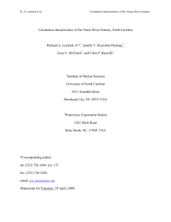 Circulation characteristics of the Neuse River Estuary, North