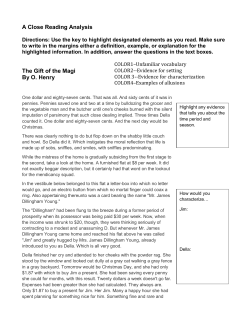 A Close Reading Analysis The Gift of the Magi By O. Henry