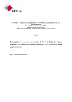 IMPRESA &mdash; SOCIEDADE GESTORA DE PARTICIPA&Ccedil;&Otilde;ES