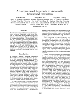 A Corpus-based Approach to Automatic Compound Extraction