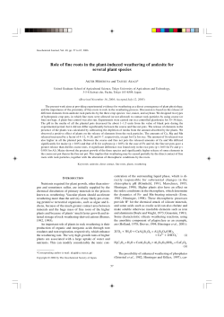 Role of fine roots in the plant-induced weathering of andesite for