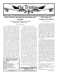 State Churches through Incorporation and Taxation Toleration Act