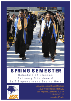 Spring Semester 2016 Schedule - Los Angeles Southwest College