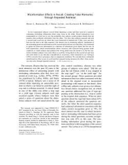 Misinformation Effects in Recall: Creating False Memories through