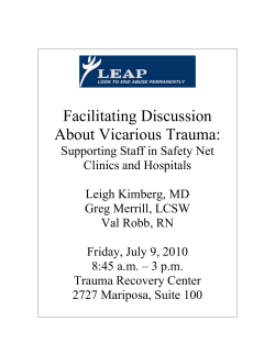 Facilitating Discussion About Vicarious Trauma