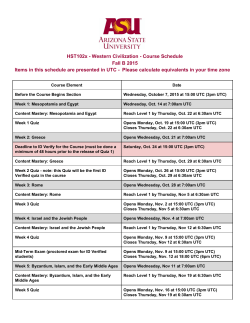 HST102xанаWestern CivilizationанаCourse Schedule Fall B 2015