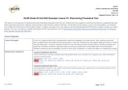 ELAR Grade 03 Unit 04A Exemplar Lesson 01