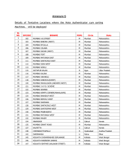 Annexure G Details of Tentative Locations where the Note