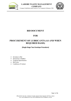 bid document for procurement of lubricants (as and when required