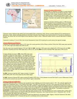 cholera country profile: cameroon