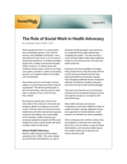 The Role of Social Work in Health Advocacy