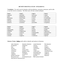 review for final exam&mdash;english 91a