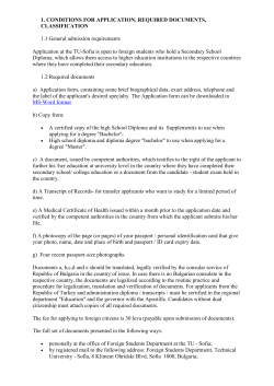1. CONDITIONS FOR APPLICATION, REQUIRED DOCUMENTS