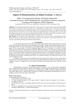 Impact of Demonetization on Indian Economy: A Survey