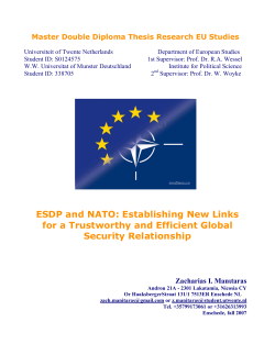 ESDP and NATO - University of Twente Student Theses