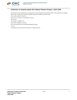 Collection of material about the Federal Theatre Project