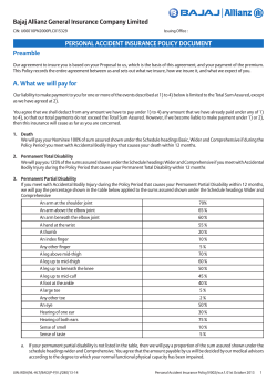 Preamble A. What we will pay for PersonAl AcciDenT insurAnce